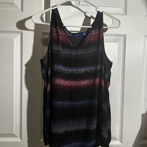 Apt. 9 Black and Red Sparkle Tank Top